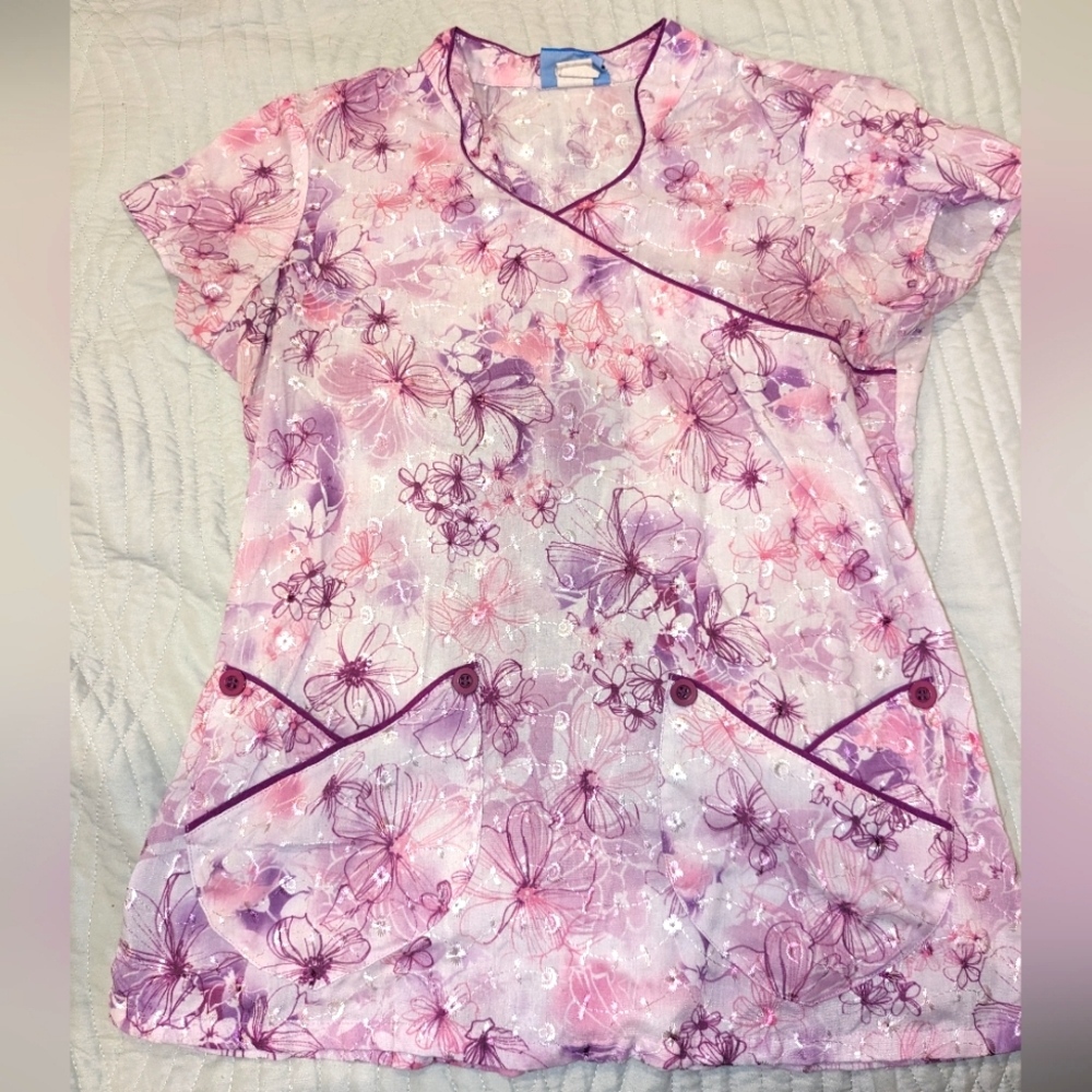 Kimono Scrub Top